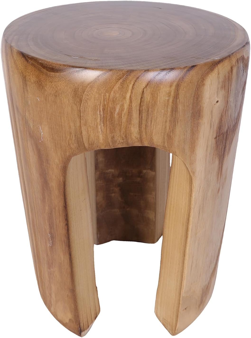 Athaliah Rustic Wood Side Table, 17.75”H Tree Stump End Table, Round Wooden Stool for Living Room, Bedroom, Garden, Patio, Lawn, Home Decor
