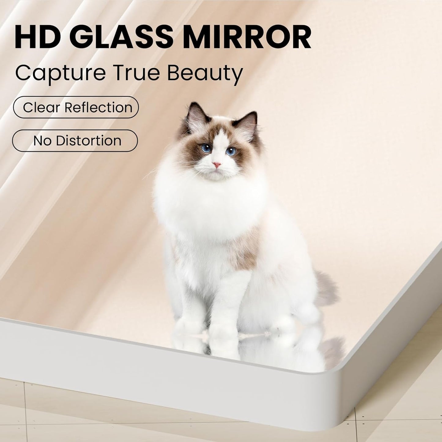 White Bathroom Mirror 20x30 Inch, White Metal Framed Bathroom Mirror for Wall, Rounded Rectangle Matte Bathroom Vanity Mirror, Tempered Glass, Anti-Rust, Horizontal/Vertical