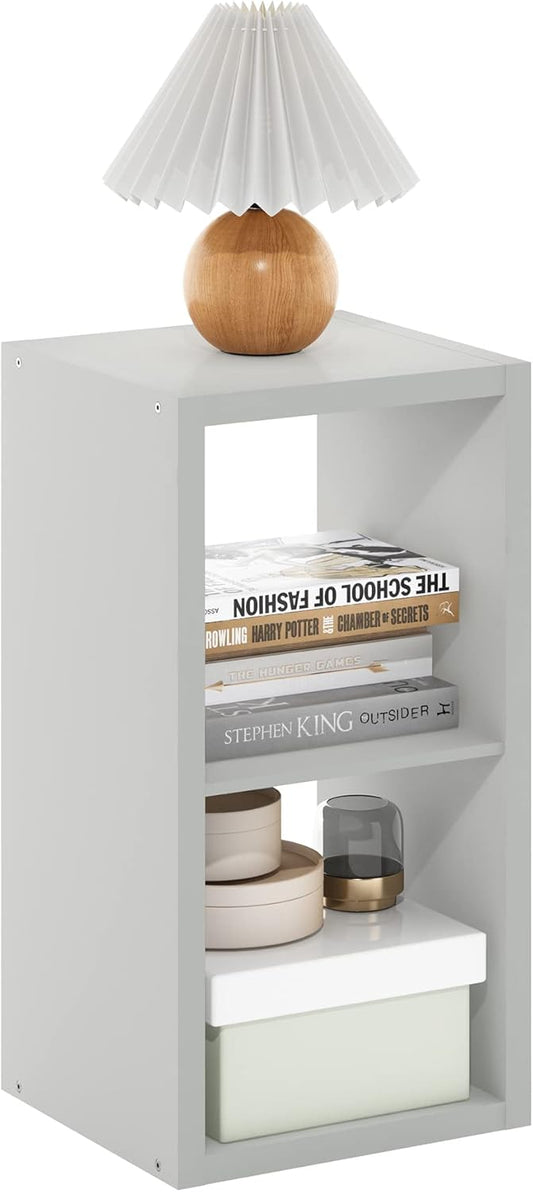 Furinno Cubicle Open Back Decorative Cube Storage Organizer, 2, Light Grey