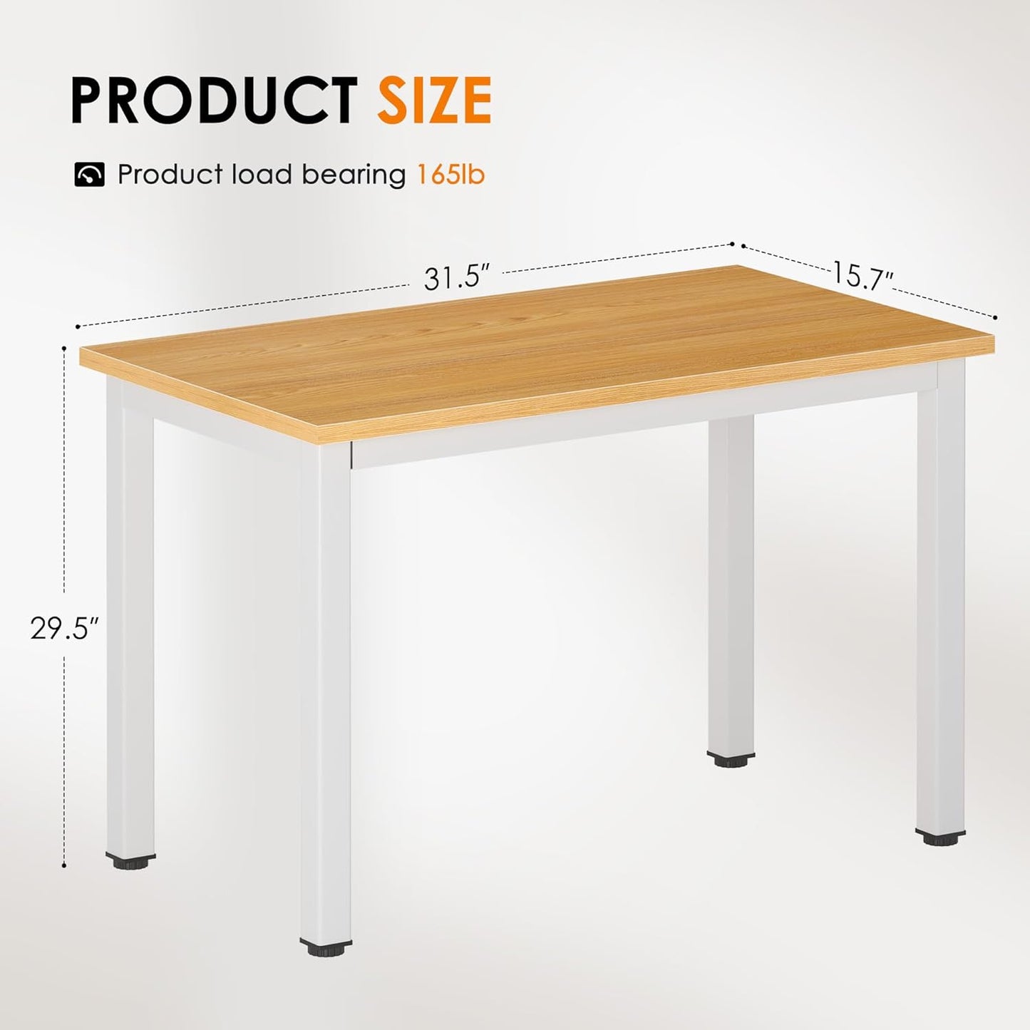 DlandHome 31.5 inches Small Computer Desk for Home Office Activity Table Writing Table for Small Spaces Study Table Student Laptop Desk Teak and White DND-AC3TW-8040,Teak + White