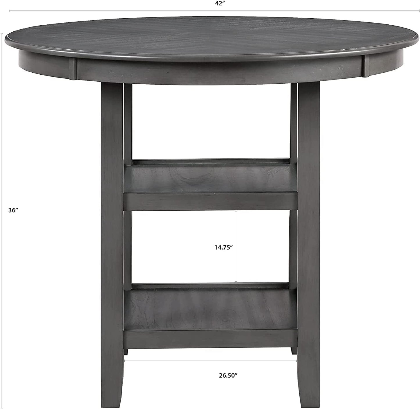 New Classic Furniture Cori 5-Piece Round Dining Set with 1 Table and 4 Chairs, Gray