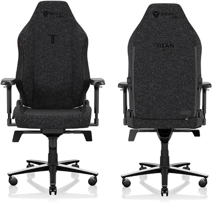 Secretlab Titan Evo Black3 Gaming Chair - Reclining, Ergonomic & Heavy Duty Computer Chair with 4D Armrests, Magnetic Head Pillow & Lumbar Support - Big and Tall Up to 395 lbs - Black - Fabric