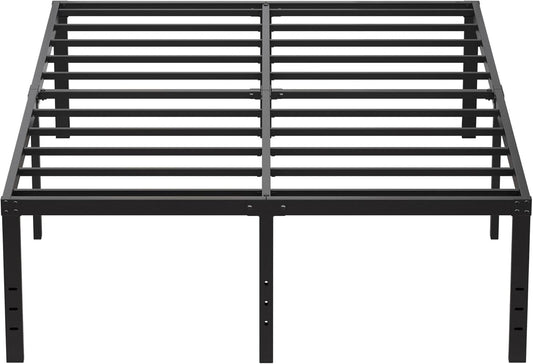 EMODA 20 Inch King Bed Frame No Box Spring Needed, Heavy Duty Tall Metal Platform with Large Storage Space, Noise Free, Easy Assembly, Black