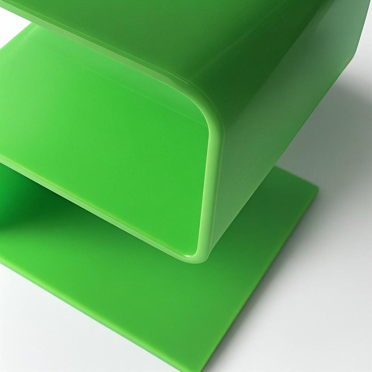 Acrylic Side Table,17.7" H S-Shaped end Table for Living Room,Clear Nightstand,Bedside Table for Bedroom,Used for The Bathroom Storage Table (Apple Green)
