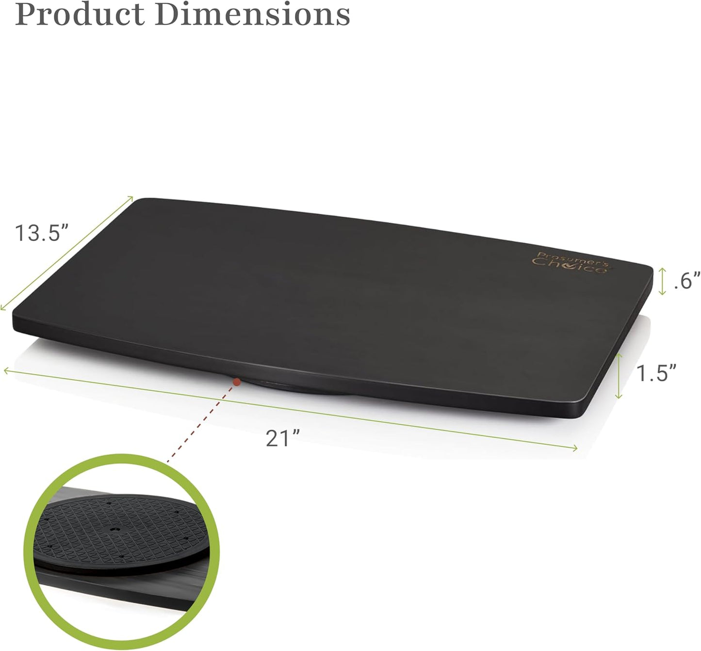 Prosumer's Choice Wooden TV Swivel Stand for LED/LCD TV, Monitors, Stereos, 21 inch Base Surface - Steel Ball Bearings - 360˚ Rotation - Black