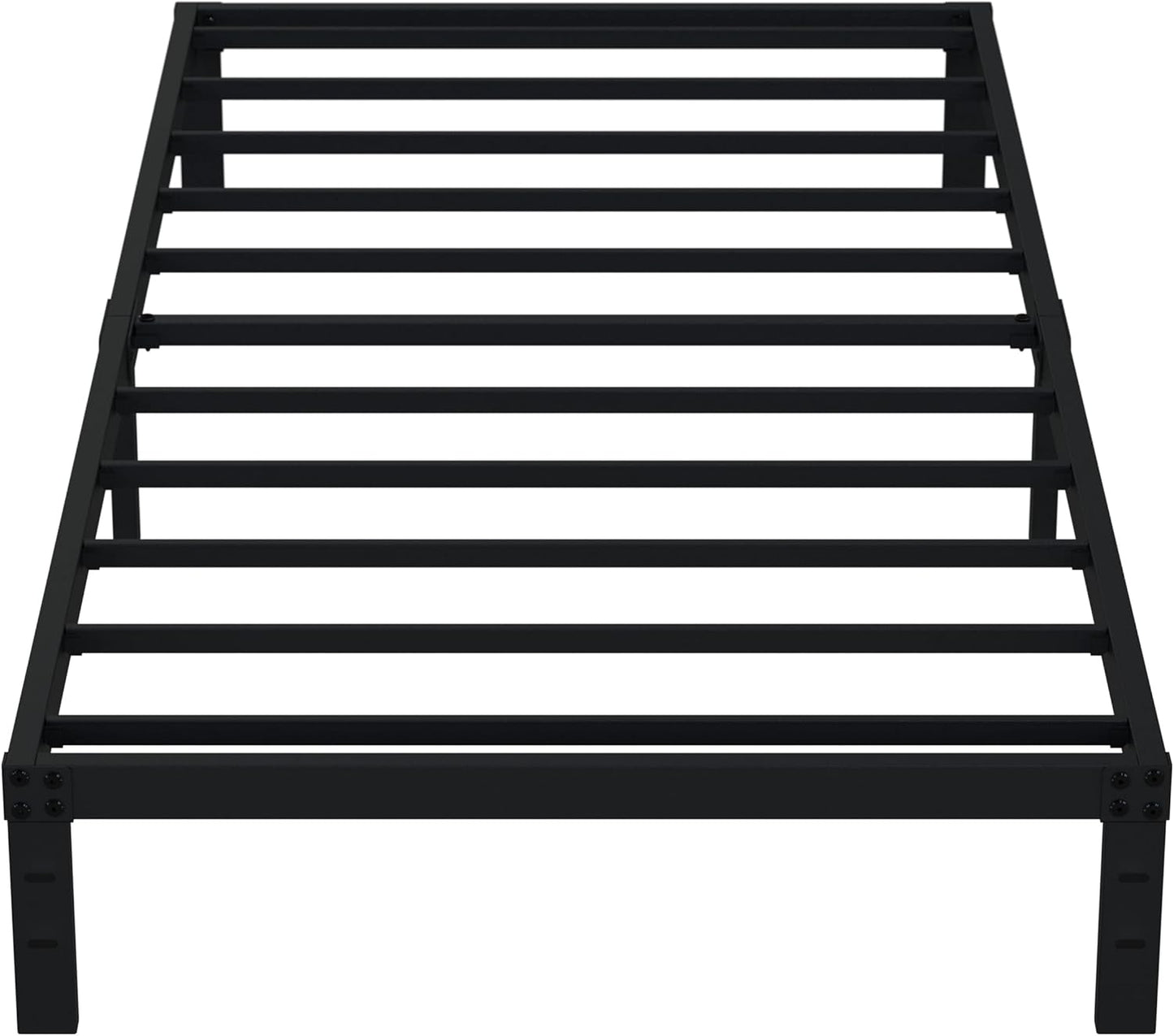 EMODA 10 Inch Twin Bed Frames No Box Spring Needed, Heavy Duty Metal Twin Platform Bed Frame, Noise Free, Easy Assembly, Black