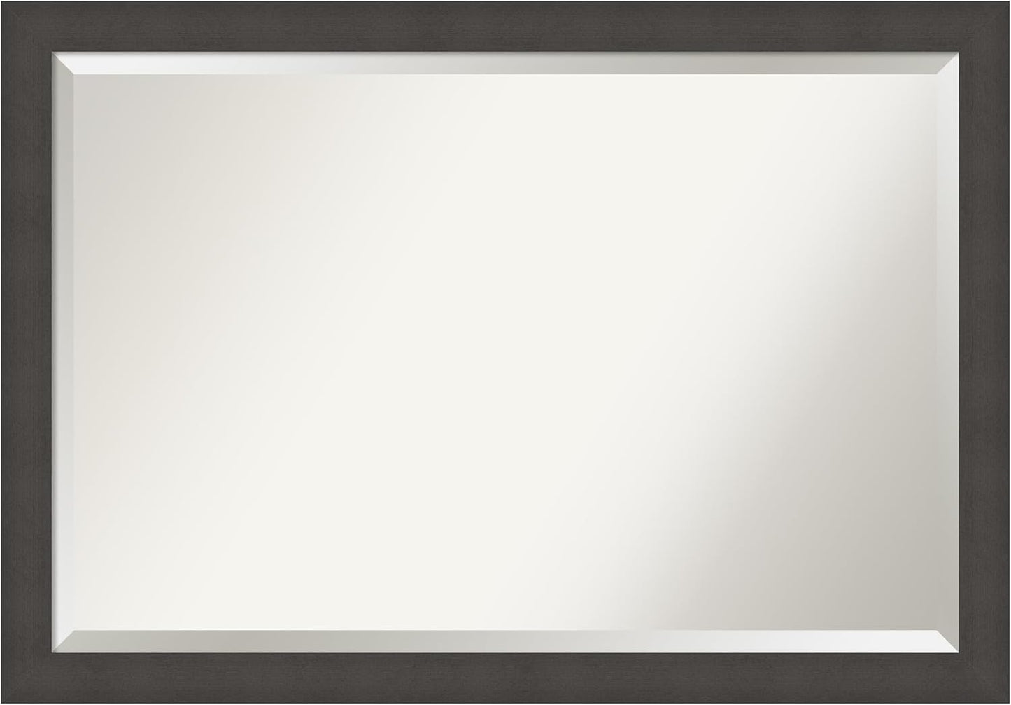 Amanti Art Silver Bathroom Mirror for Over Sink, 28x40 Blaine Light Pewter Narrow Rectangle Vanity Mirror, Large Modern Contemporary Frame, Hangs Horizonally and Vertically, Bathroom Wall Decor