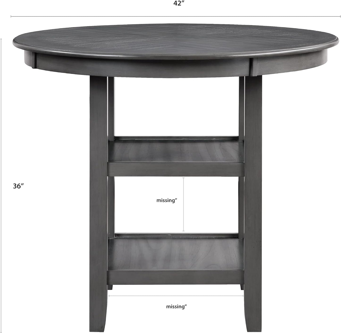 New Classic Furniture Amy 5-Piece Counter Dining Table Set, Gray