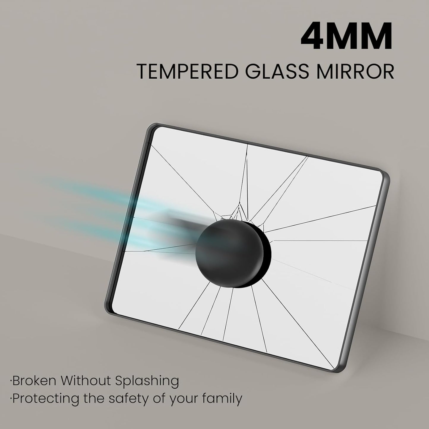 Brushed Nickel Bathroom Mirror 72x36 Inch, Brushed Silver Metal Frame Mirror Wall Mounted, Rounded Rectangle Bathroom Vanity Mirror, Tempered Glass, Anti-Rust, Horizontal/Vertical