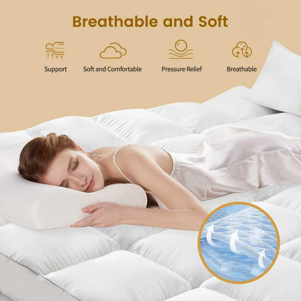 Decroom 5 Inch Memory Foam Mattress Topper Full Size, Filled with Breathable Memory Foam Pillow Topper, Soft Fluffy Supportive Bed Mattress Pad for Back Pain Relief, 75x54x5 Inch