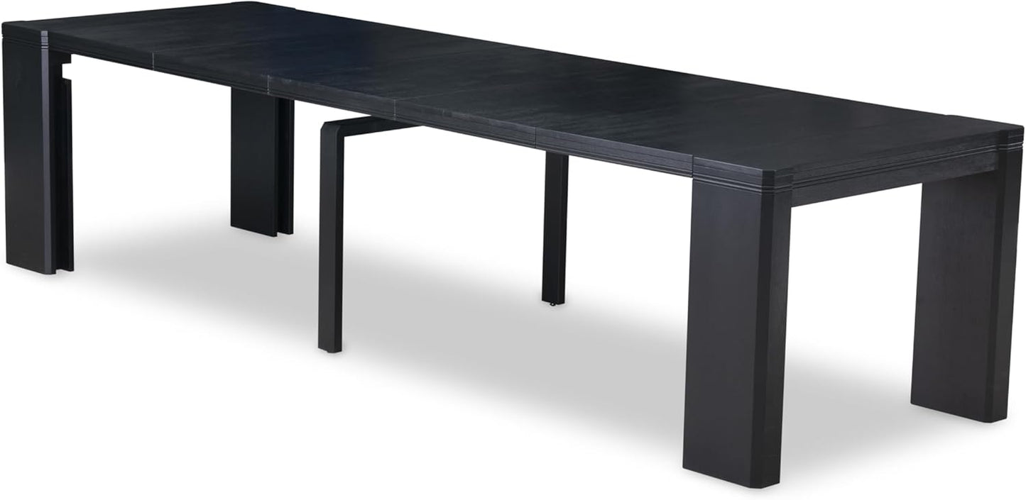 X02X2-206-30 5-pc Dining Room Table Set a Rectangular Kitchen Table and 2 Benches and 2 Wire Brushed Black Polyester Stackable Chairs, 39x120 Inch, Wire Brushed Black