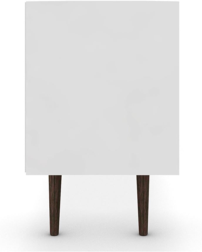 Manhattan Comfort Liberty Mid Century Modern TV Stand for Televisions up to 65 Inches, Bedroom and Living Room Entertainment Center with Storage, Shelves, and Cabinet, 71" Wide, White/Yellow