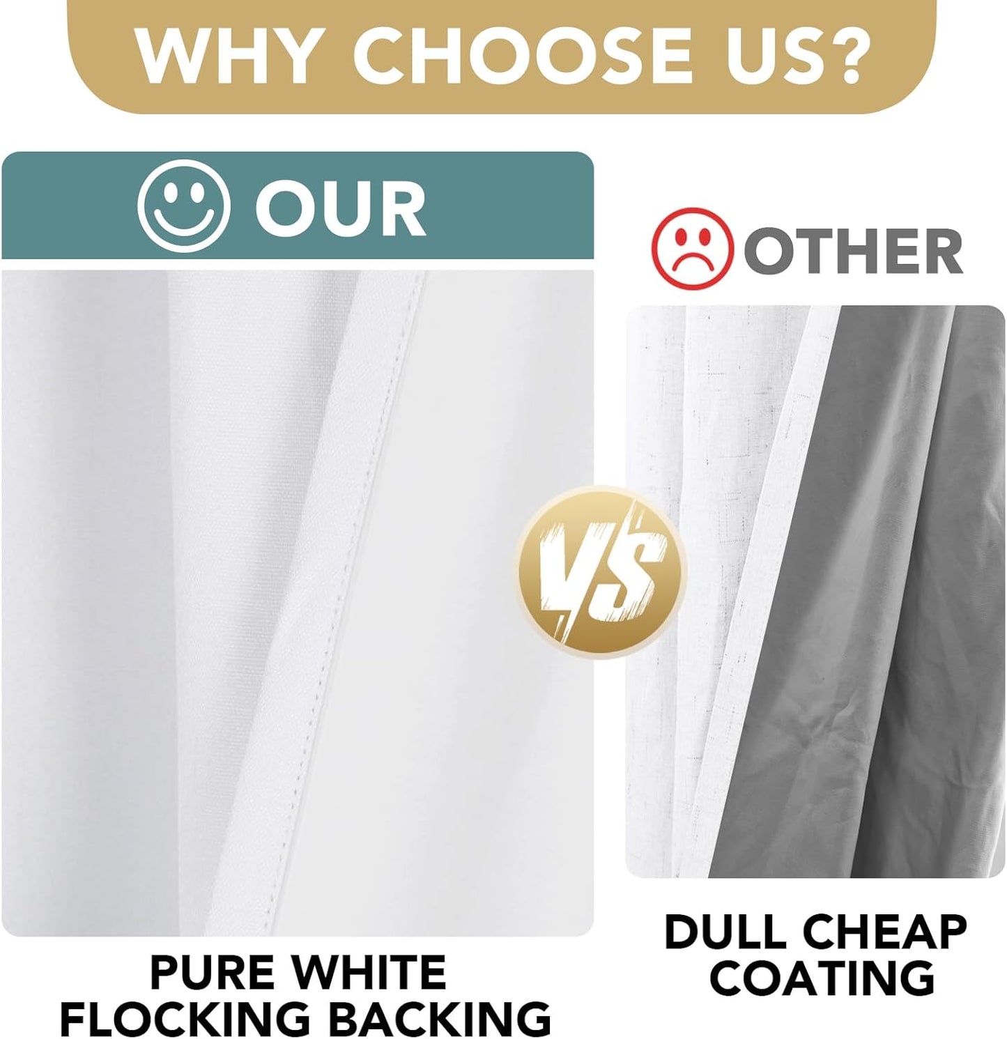H.VERSAILTEX Linen Blackout Curtains Durable Thick Textured Linen Look 100% Blackout Patio Door Curtain Anti Rust Grommet Extra Wide Sliding Door Curtain Panel, W100 x L96 inch - Pure White