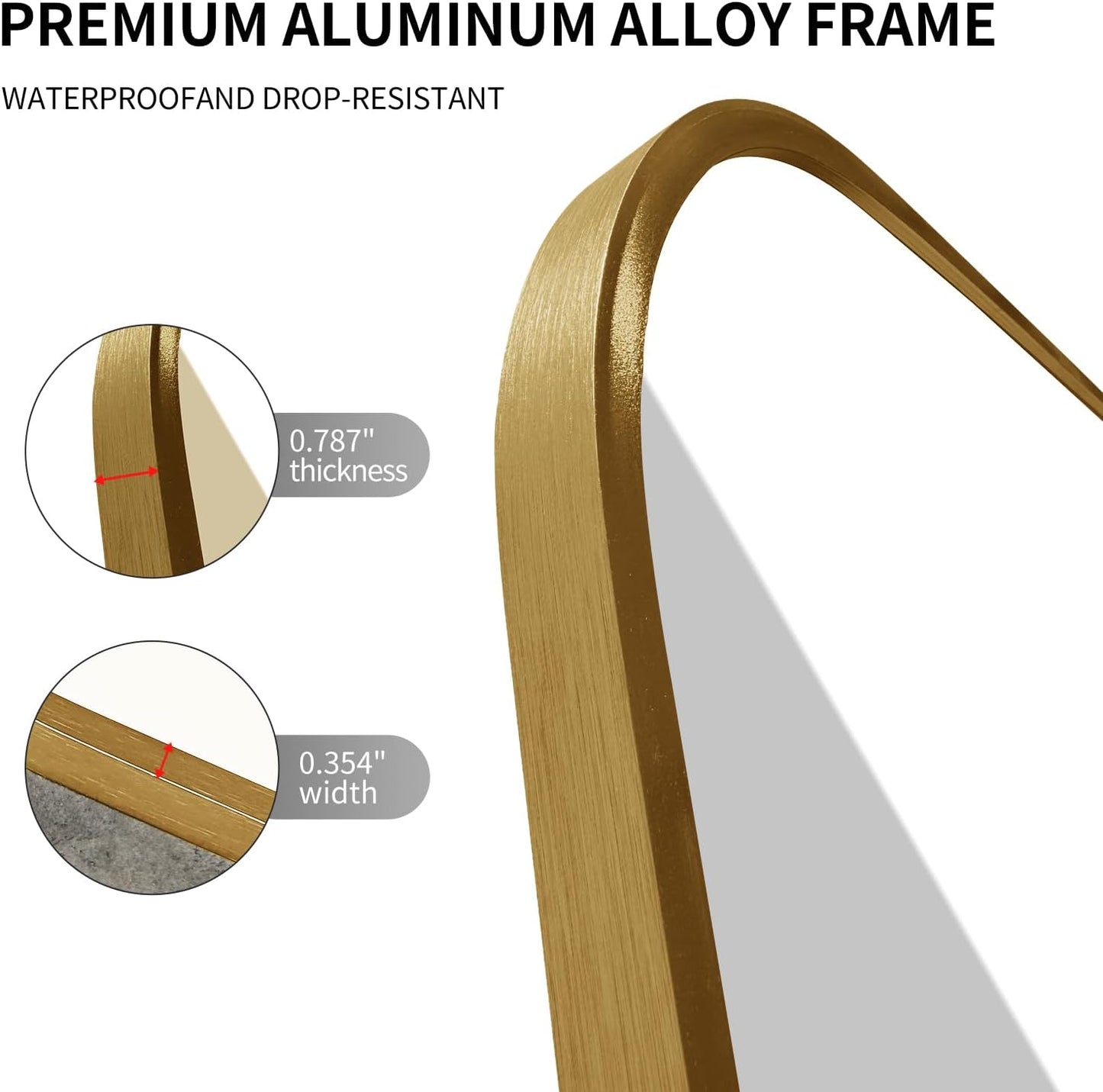 Large Modern Bathroom Mirror with Black Frame, 5mm Copper Free Silver Mirror,Black Frame, Easy Installation (Golden, 48" L x 30" W)