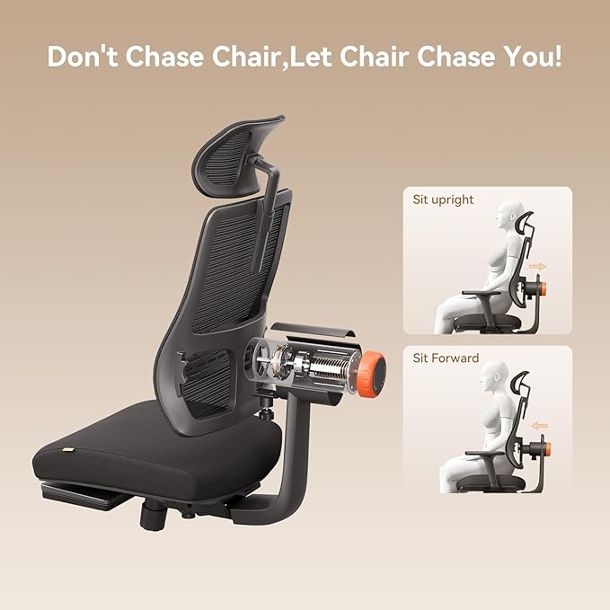 Newtral Ergonomic Office Chair with Laptop Tray - Desk Chair with 4D Armrests, Dynamic Lumbar Support, ComFootrest & 136° Recline - High Back Executive Chair for Home Office (with Laptop Desk)