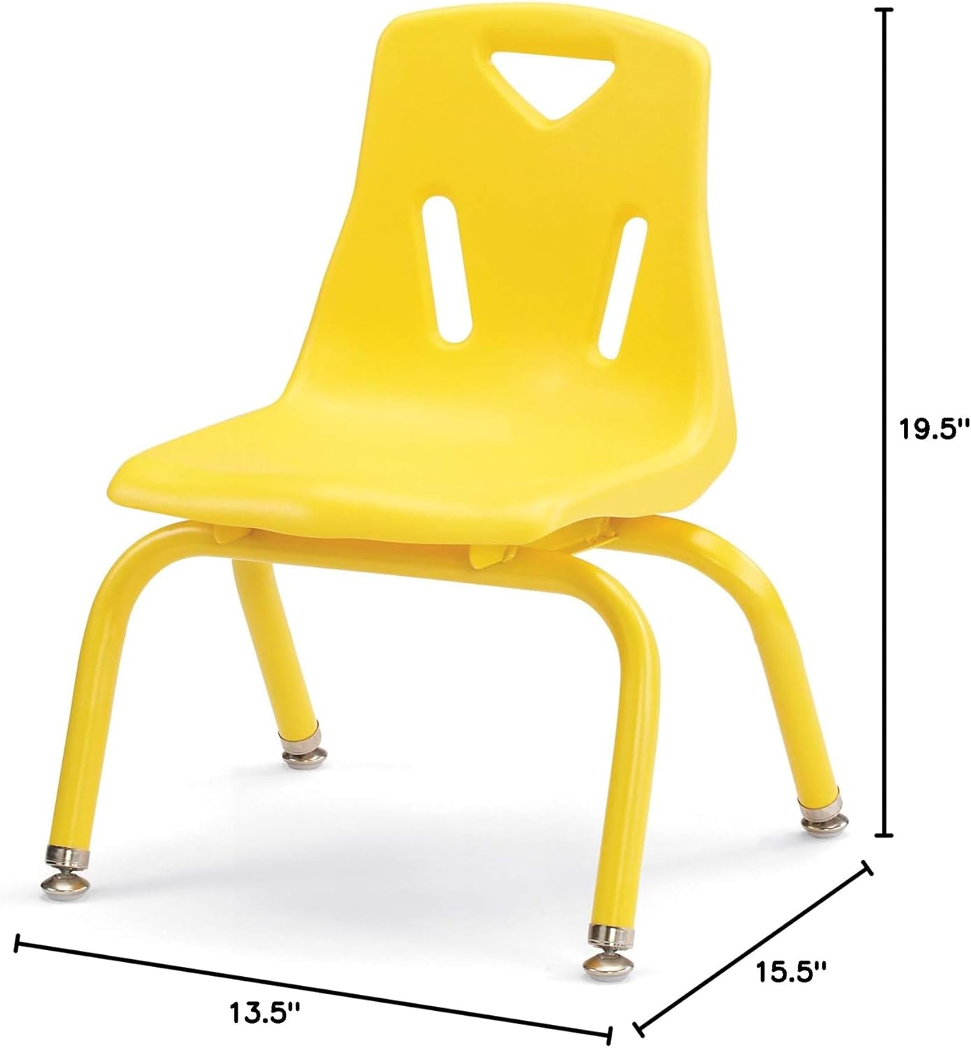 Berries Jonti-Craft 8120JC6007 Stacking Chairs with Powder-Coated Legs, 10" Height, Yellow, Pack of 6