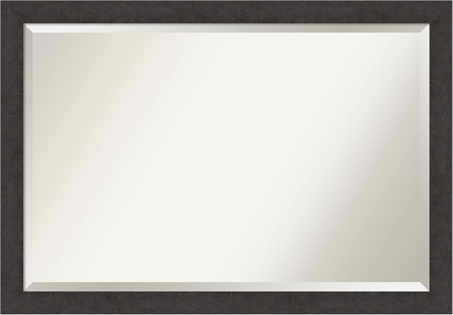 Amanti Art Brown Wall Mirror 28x40 Rustic Plank Espresso Narrow Rectangle Bathroom Mirror for Wall Decor Living Room, Large Rustic Farmhouse Frame, Hangs Horizonally and Vertically, Bathroom Decor