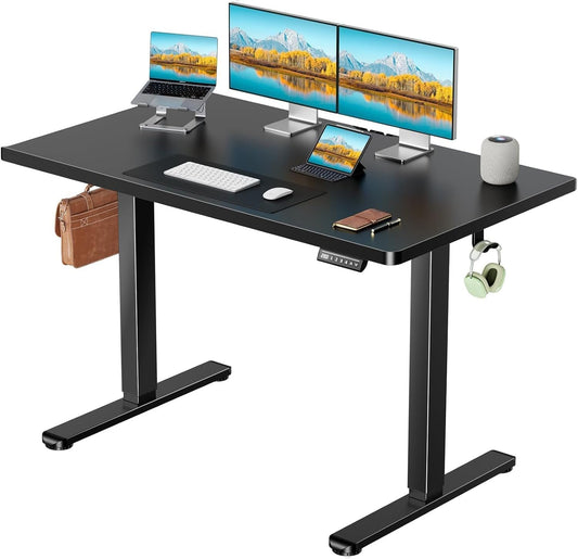 Marsail Electric Standing Desk with One-Piece Desktop,63 x 30 inch Height Adjustable Office Gaming Computer Desk with Deeper Tabletop,Home Office Stand up Desk with 4 Memory Presets, table for Bedroom