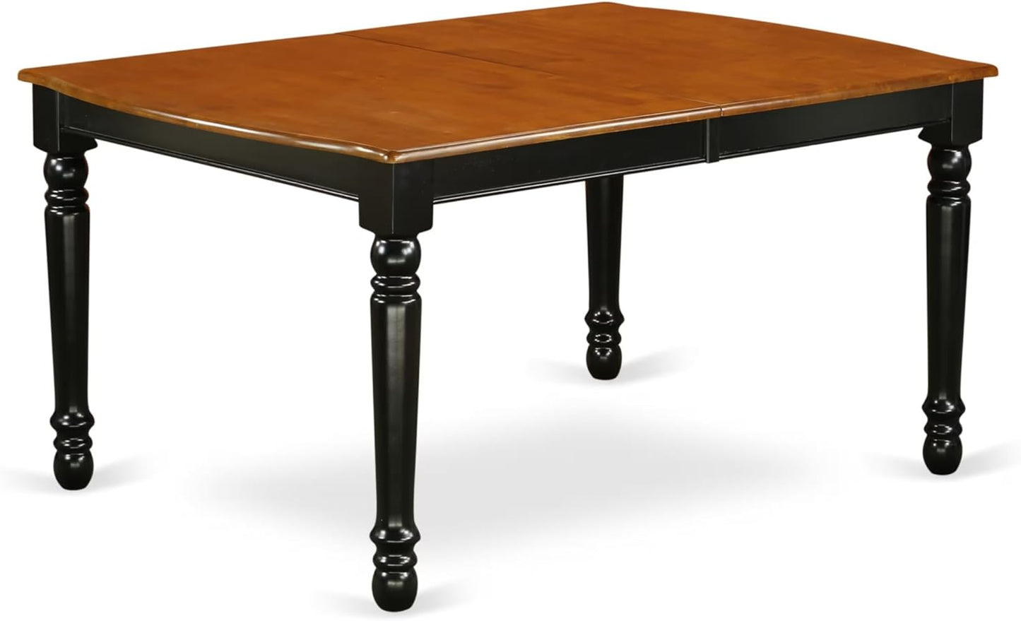 East West Furniture DOKE9-BCH-LC 9 Piece Dining Table Set Includes a Rectangle Dining Room Table with Butterfly Leaf and 8 Faux Leather Upholstered Chairs, 42x78 Inch, Black & Cherry