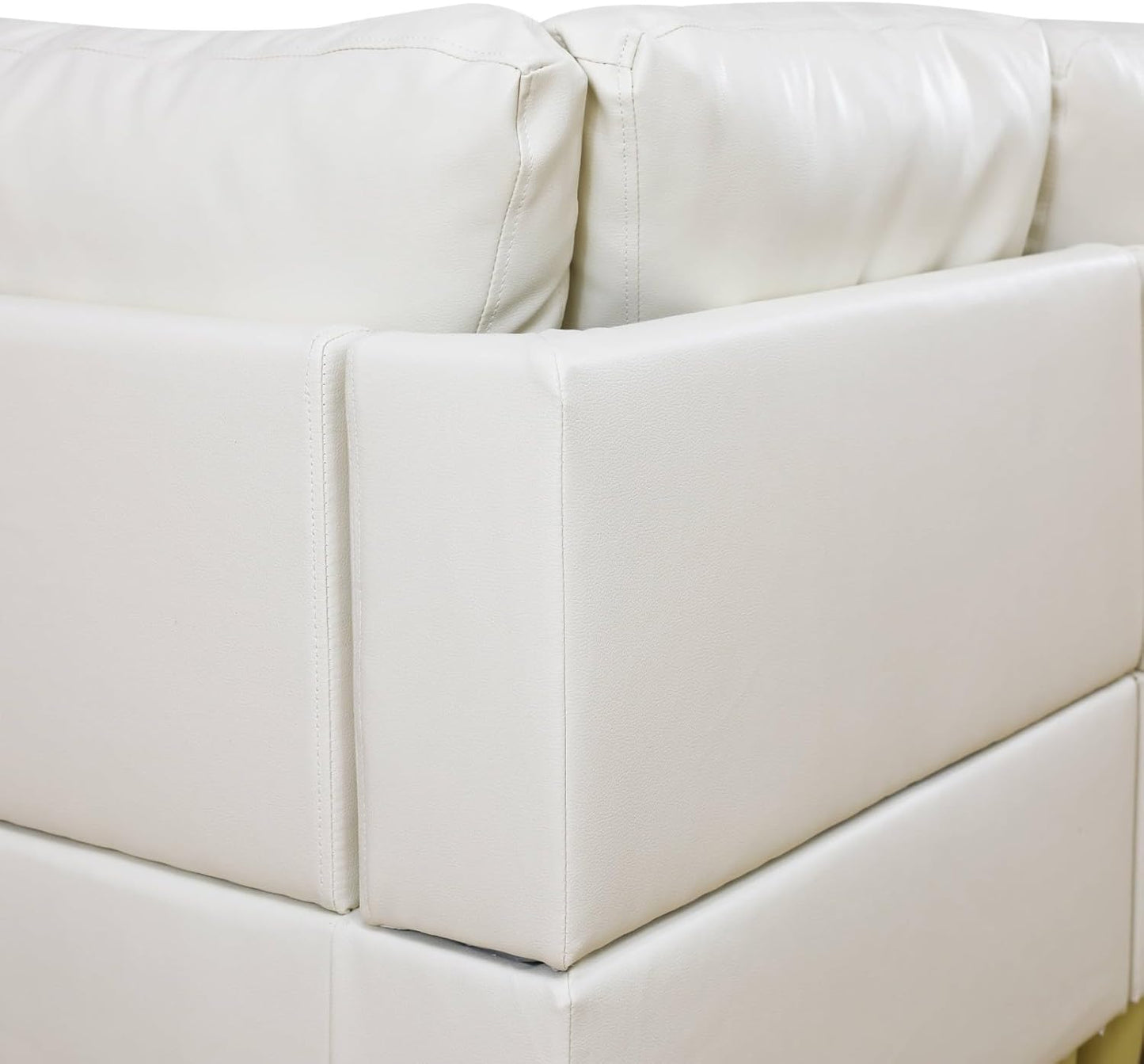 Sectional Couch with Ottoman Storage, L Shaped Sofa Furniture Sets, Modern Modular Comfy Sofa for Living Room Bedroom, White