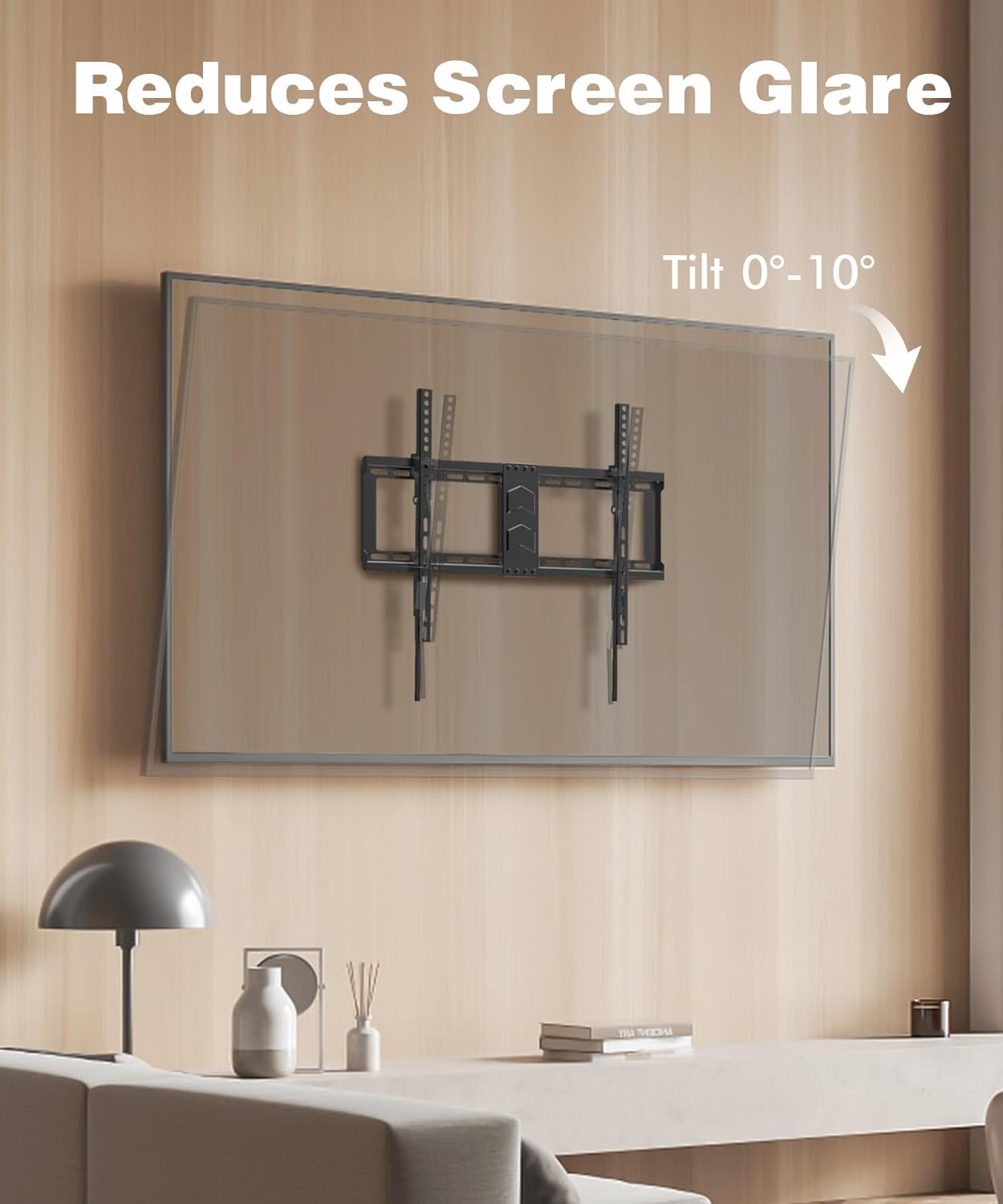 TV Wall Mount for Most 37-82 Inch, Low Profile Tilt Wall Mount TV Bracket for Flat/Curved TVs with Max VESA 600x400mm, Fits 16"-24" Studs Up to 132 lbs, Black