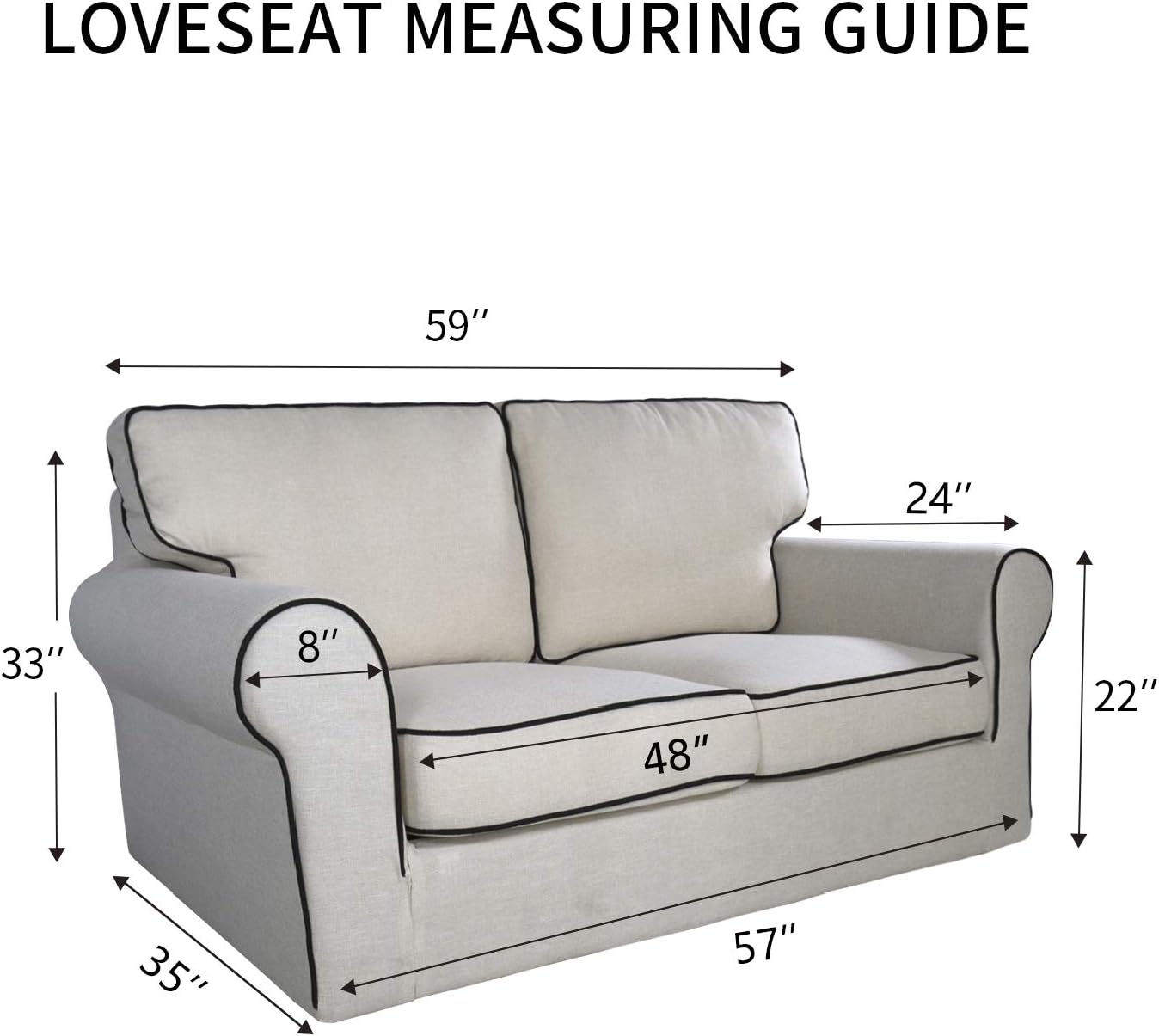 PureFit Reversible Sofa Cover Water Resistant Loveseat Couch Cover, Machine Washable Furniture Cover with Non-Slip Foam and Adjustable Strap for Dogs, Pets (Loveseat, Peacock Blue/Ivory)