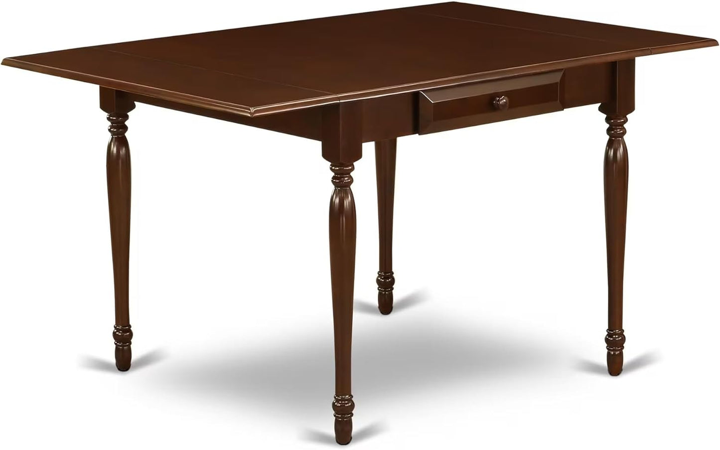 East West Furniture MZGR3-MAH-W 3 Piece Dinette Set for Small Spaces Contains a Rectangle Dining Table with Dropleaf and 2 Kitchen Dining Chairs, 36x54 Inch, Mahogany