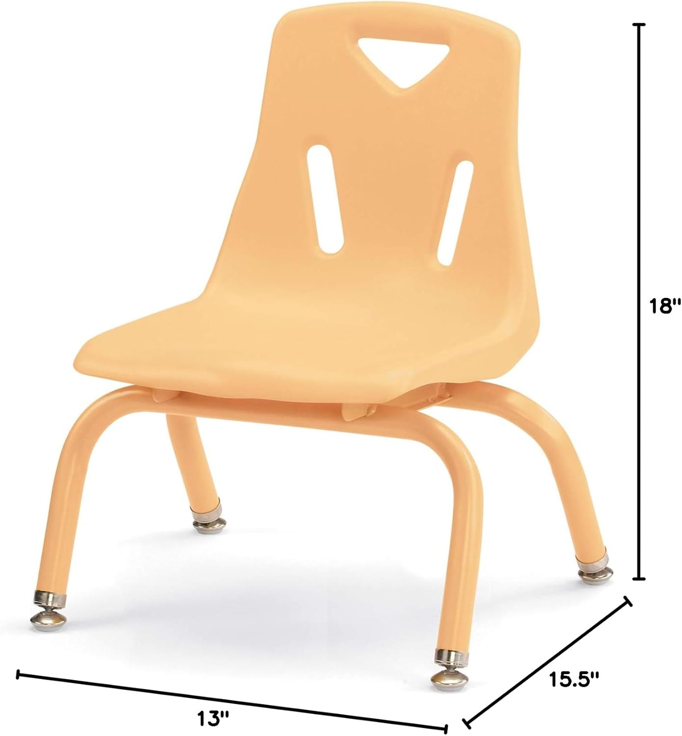 Berries Jonti-Craft 8118JC6251 Stacking Chairs with Powder-Coated Legs, 8" Height, Camel, Pack of 6