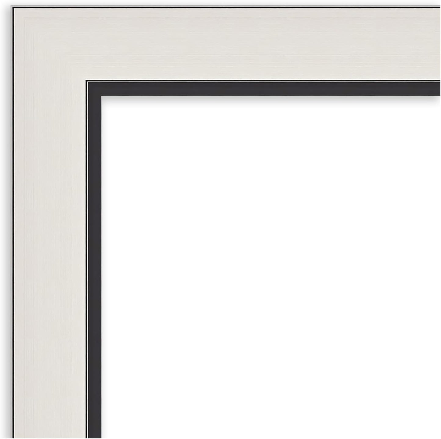 Amanti Art Silver Bathroom Mirror for Over Sink, 26x22 Ellie Silver Black Rectangle Vanity Mirror, Small Modern Contemporary Frame, Hangs Horizonally and Vertically, Bathroom Wall Decor, Beveled Edge