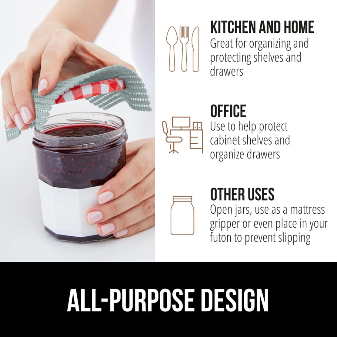 GORILLA GRIP powerGRIP Drawer Shelf and Cabinet Liner, Thick Strong Hold, Non-Adhesive Liners Protect Kitchen Cabinets and Cupboard, Bathroom Drawers, Easy Install, Breathable Mat, 20" x20', Spa Blue