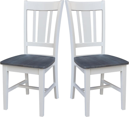 International Concepts San Remo Splatback Chairs, White/Heather Gray