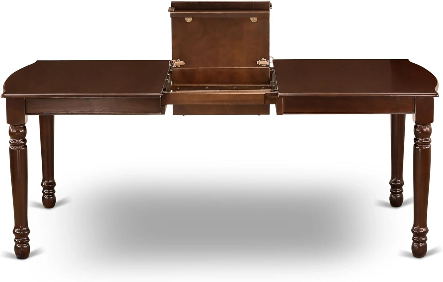 East West Furniture DOAS5-MAH-26 5 Piece Dining Room Table Set Includes A Kitchen Table and 4 Burgundy Polyester Fabric Padded Chairs, Mahogany