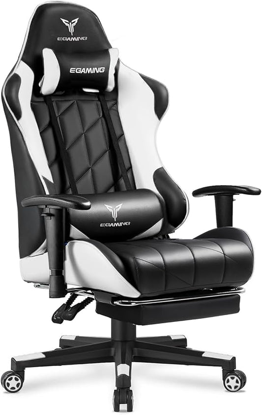 EXRACING Gaming Chair with 3D Adjustable Armrests, Cow Print Design, Ergonomic Office Chair with High Back, Computer Chair with Footrest,Comfy Diamond Stitching Sest, Game Chair for Adults