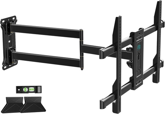 Pre-Assembled Corner TV Wall Mount for 32-80" TVs, Full Motion with Smooth Gliding Extension, 30" Long Arm, Single Stud Installation Holds 100lbs, Max VESA 600x400mm