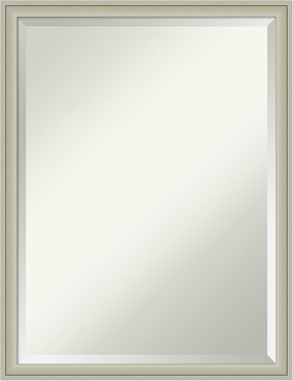 Amanti Art Silver Bathroom Mirror for Over Sink, 26x20 Florence Silver Rectangle Vanity Mirror, Medium Casual Frame, Hangs Horizonally and Vertically, Bathroom Wall Decor, Beveled Edge from WI, USA