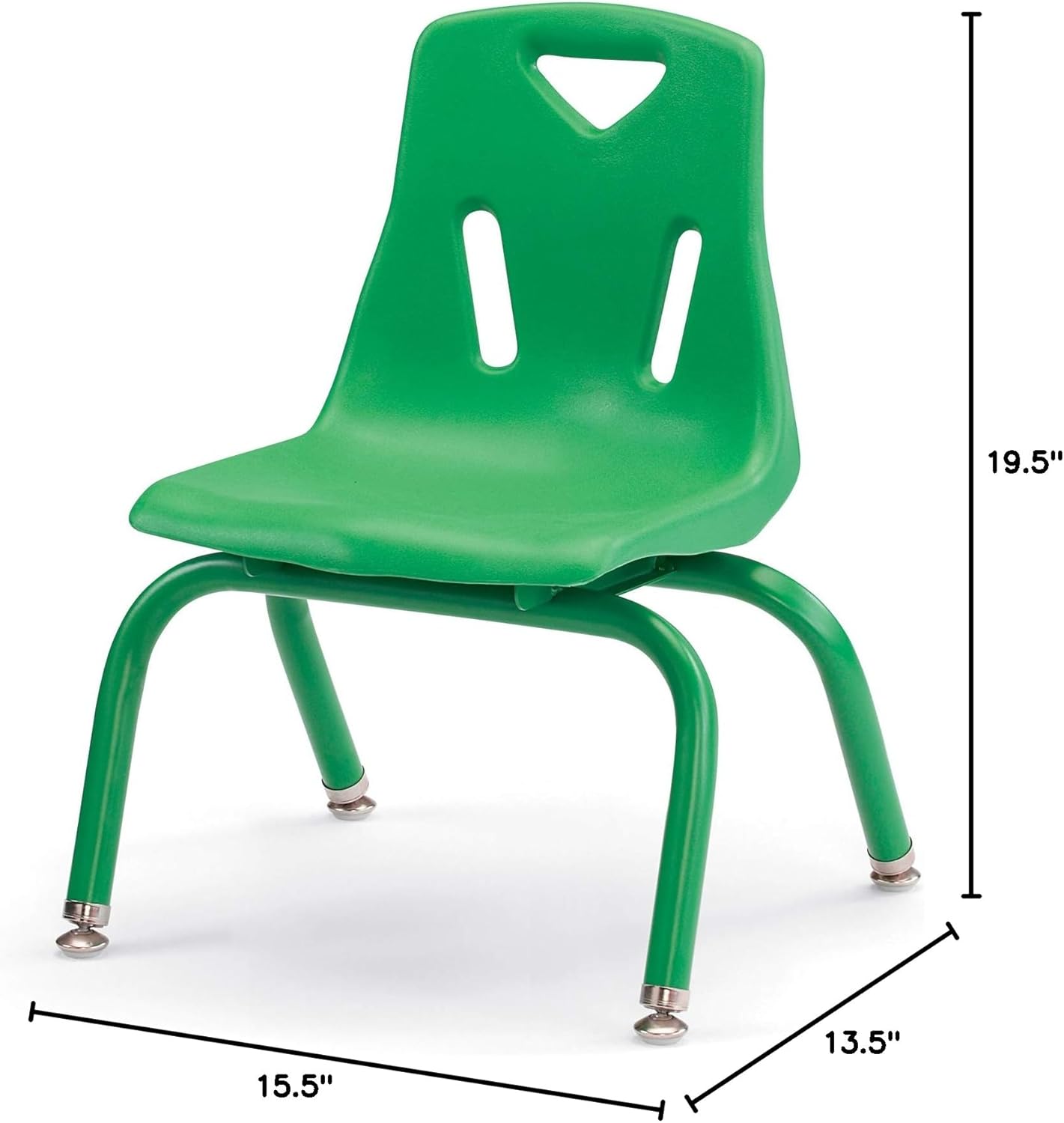 Berries Jonti-Craft 8120JC6119 Stacking Chairs with Powder-Coated Legs, 10" Height, Green, Pack of 6