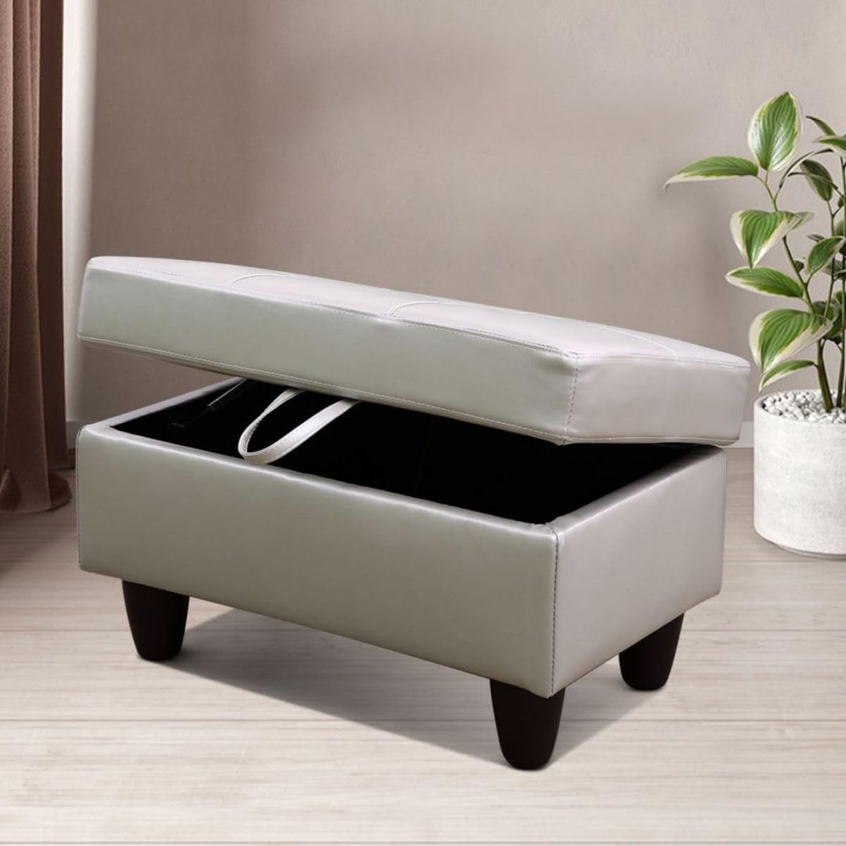 Silver Green L-Shaped 3-Piece Faux Leather Sofa with Storage Ottoman Set, Sectional Couch Sofa Set for Living Room, Office, Small Space