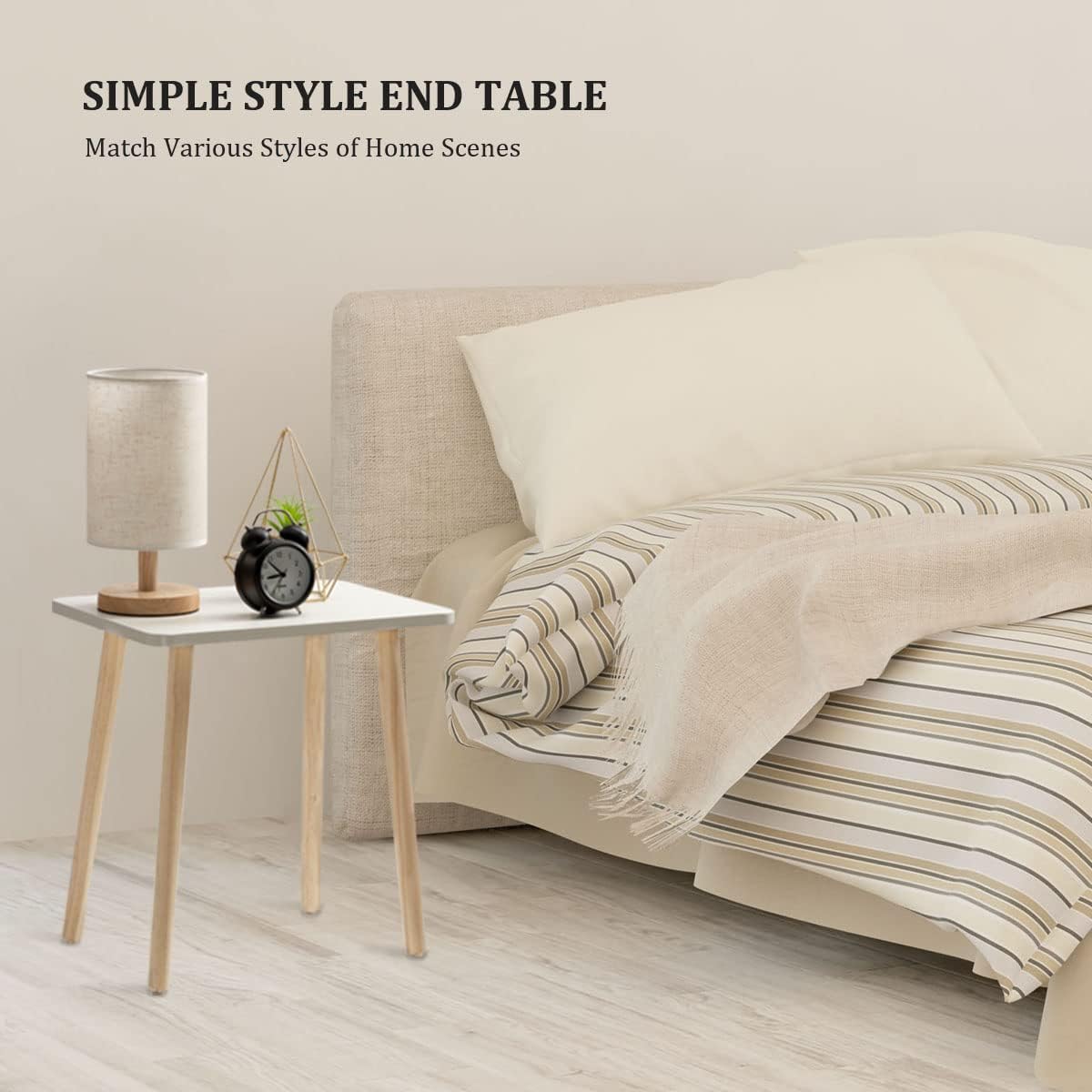 FORAOFUR Side Table, Small End Table Accent Table Living Room Bedroom Balcony Office, Modern Side Table Bedside Table Home Decor, Small Table for Small Spaces, Small Coffee Table, Easy Assembly