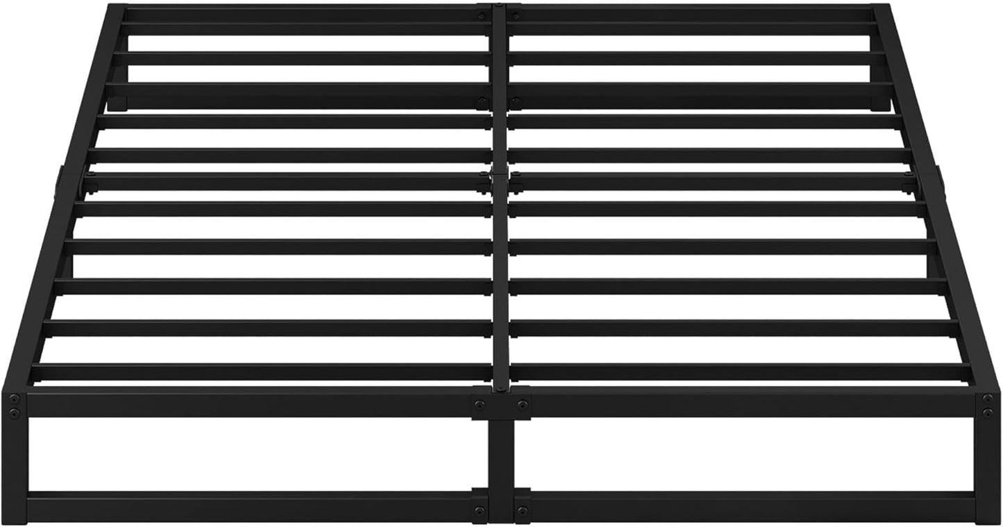 EMODA 7 Inch California King Bed Frames Heavy Duty Metal Cal King Platform with Steel Slats Support, No Box Spring Needed, Noise Free, Black