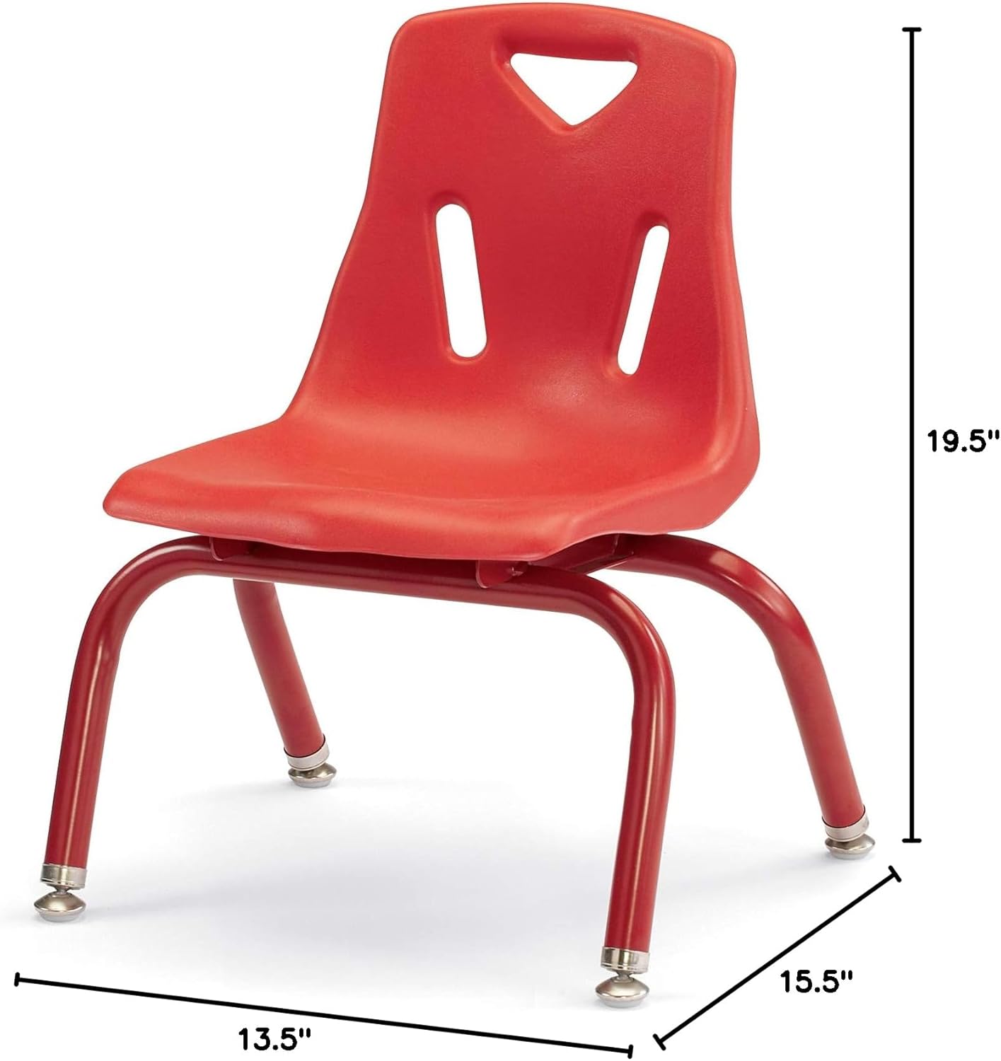 Berries Jonti-Craft 8120JC6008 Stacking Chairs with Powder-Coated Legs, 10" Height, Red, Pack of 6