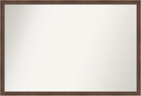 Amanti Art Brown Bathroom Mirror for Over Sink, 26x38 Florence Light Brown Rectangle Vanity Mirror, Large Casual Frame, Hangs Horizonally and Vertically, Bathroom Wall Decor, Non-Beveled Edge