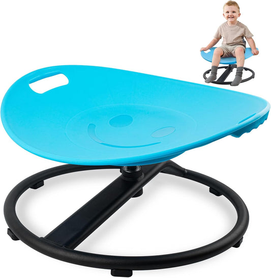Spinning Chair for Autistic Kids with Handles, Sensory Spinning Chair for Kids, Training Body Coordination and Balance, Sit and Spin, Toys for Autism Toddlers and ADHD Children, Blue