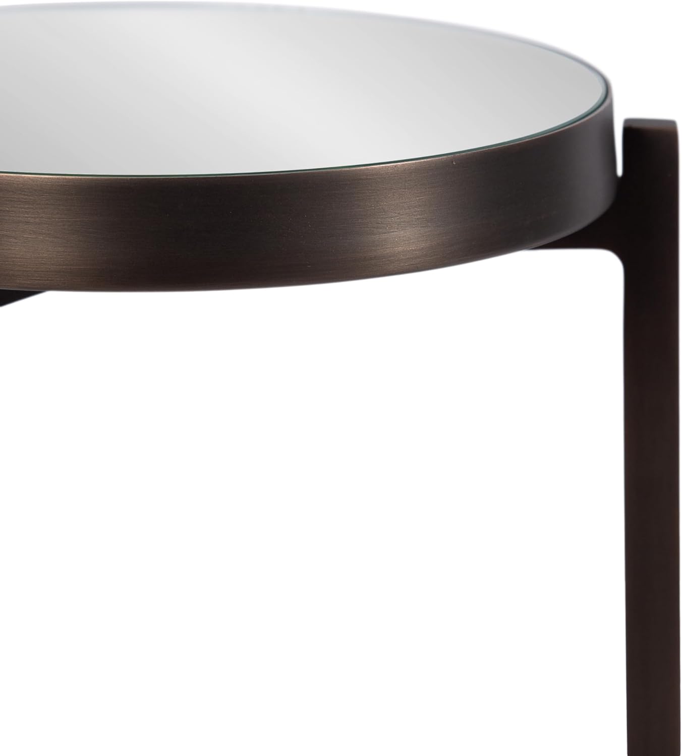 Kate and Laurel Aguilar Modern Mirrored Round Drink Table, 9 x 9 x 23, Bronze, Metal Accent Table with Mirrored Tabletop for Use as Small Plant Stand