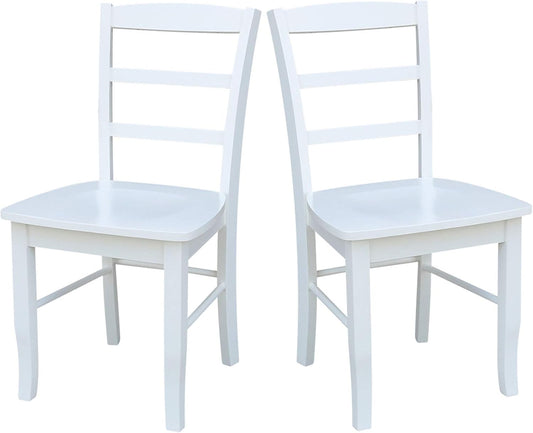 International Concepts Set of Two Madrid Ladderback Dining Chairs, White