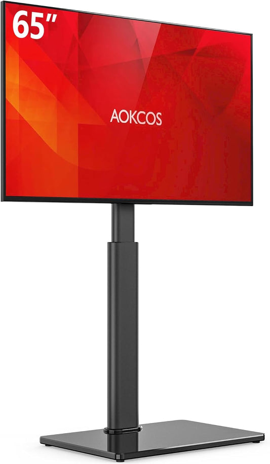 Swivel TV Floor Stand for 32-65 Inches TVs, 8 Level Height Adjustable Corner Small TV Stand Mount for Living Room/Bedroom, Holds up to 88 lbs,MAX VESA 400x400mm,Black