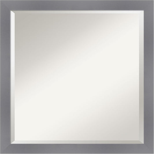 Amanti Art Grey Wall Mirror 23x23 Edwin Grey Square Bathroom Mirror for Wall Decor Living Room, Medium Casual Wood Frame, Hangs Horizonally and Vertically, Bathroom Decor, Beveled Edge from WI, USA