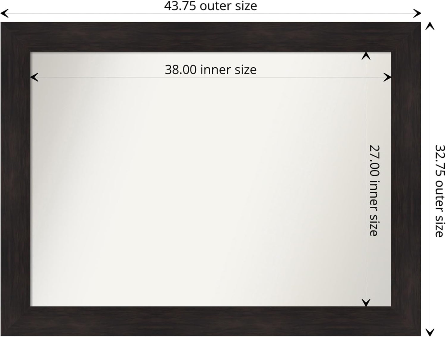 Amanti Art Silver Bathroom Mirror for Over Sink, 29x40 Florence Silver Rectangle Vanity Mirror, X-Large Casual Frame, Hangs Horizonally and Vertically, Bathroom Wall Decor, Non-Beveled Edge