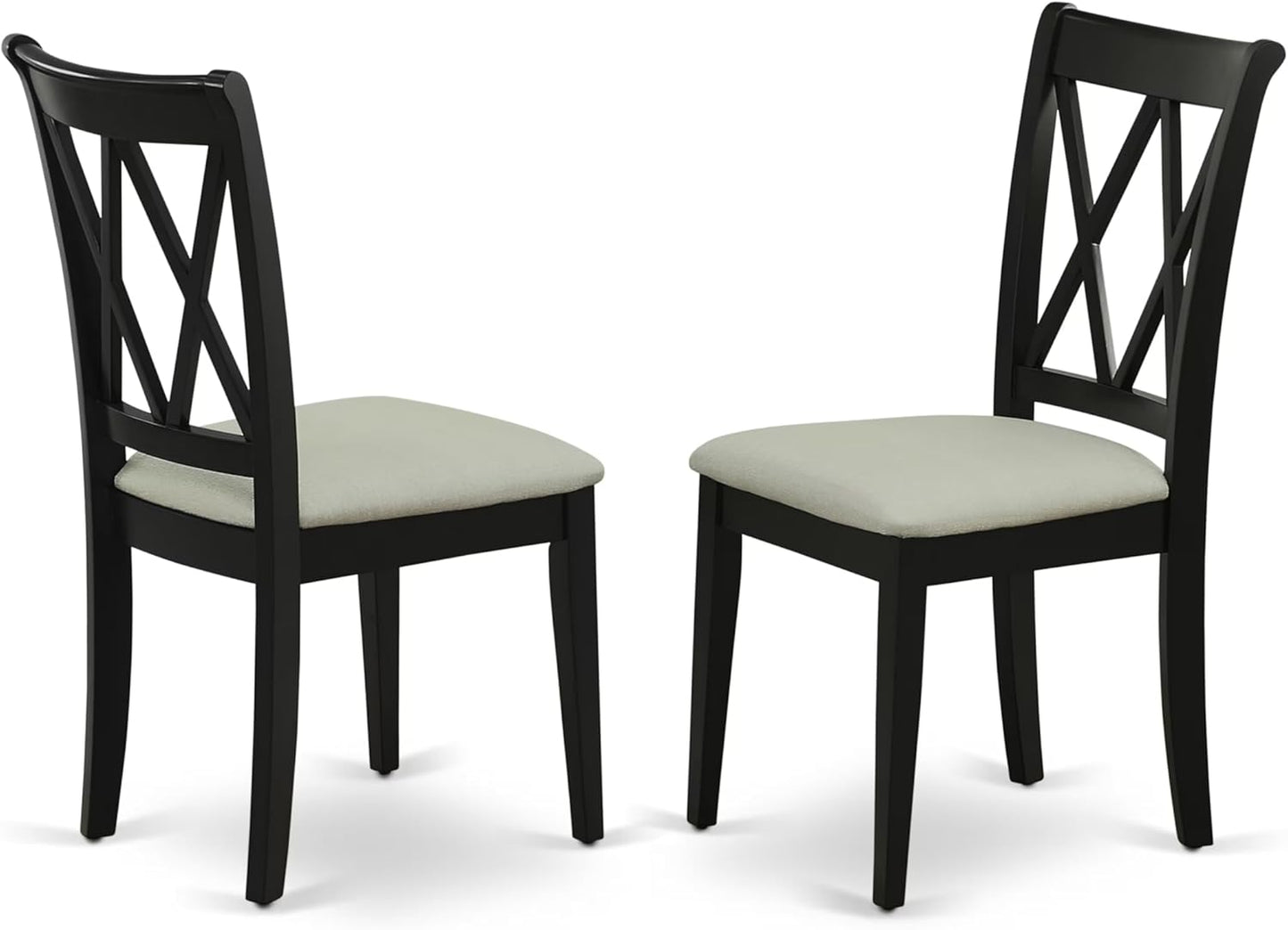 East West Furniture DUCL5-BLK-C 5 Piece Kitchen Table & Chairs Set Includes a Rectangle Dining Table and 4 Linen Fabric Dining Room Chairs, 36x60 Inch, Black