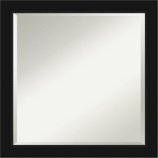 Amanti Art Black Bathroom Mirror for Over Sink, 23x23 Avon Black Square Vanity Mirror, Medium Casual Frame, Hangs Horizonally and Vertically, Bathroom Wall Decor, Beveled Edge