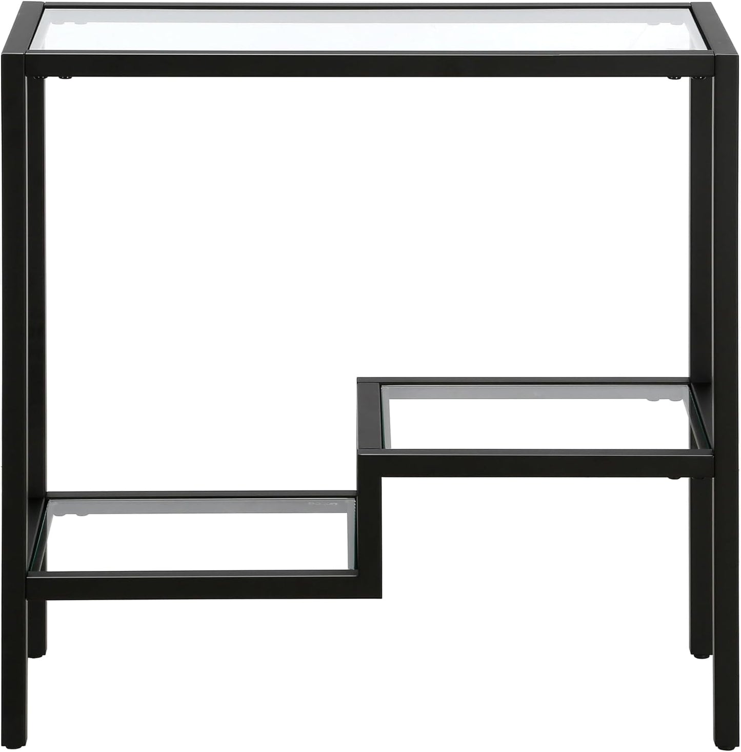 Henn&Hart 24" Wide Rectangular Side Table in Blackened Bronze, Table for Living Room, Bedroom